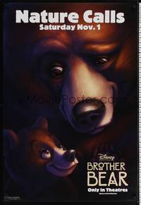 5f121 BROTHER BEAR advance DS 1sh '03 Disney Pacific Northwest animal cartoon!