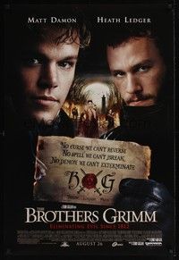 5f123 BROTHERS GRIMM advance DS 1sh '05 Matt Damon, Heath Ledger, happily ever after!