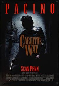 5f128 CARLITO'S WAY int'l DS 1sh '93 Al Pacino, Sean Penn, Brian De Palma thriller!