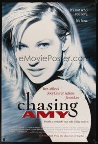 5f135 CHASING AMY 1sh '97 Kevin Smith, huge image of pretty Joey Lauren Adams!