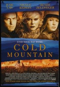 5f144 COLD MOUNTAIN DS 1sh '03 Jude Law, Nicole Kidman, Renee Zellweger!
