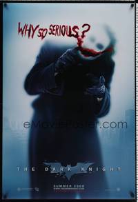 5f159 DARK KNIGHT teaser DS 1sh '08 Heath Ledger as the Joker, why so serious?