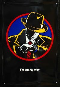 5f169 DICK TRACY DS On My Way style teaser 1sh '90 cool artwork of detective Warren Beatty!