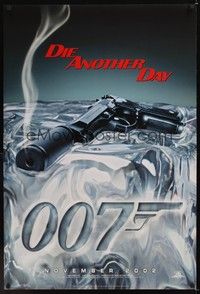 5f175 DIE ANOTHER DAY ice style teaser DS 1sh '02 Pierce Brosnan as James Bond, cool image of gun melting ice