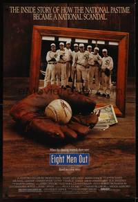 5f184 EIGHT MEN OUT 1sh '88 John Sayles, John Cusack, Chicago Black Sox, baseball!