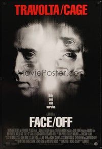 5f194 FACE/OFF int'l DS 1sh '97 John Travolta & Nicholas Cage, only one will survive!