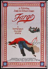 5f196 FARGO DS 1sh '96 a homespun murder story from the Coen Brothers, great image!