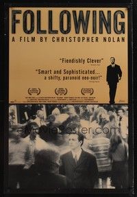 5f210 FOLLOWING 1sh '98 early B&W Christopher Nolan film, Jeremy Theobald, Lucy Russell!