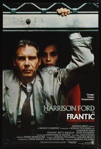 5f215 FRANTIC advance 1sh '88 directed by Roman Polanski, Harrison Ford & Emmanuelle Seigner!