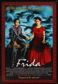 5f218 FRIDA 1sh '02 artwork of sexy Salma Hayek as artist Frida Kahlo!