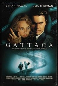 5f230 GATTACA int'l DS 1sh '97 Ethan Hawke, Uma Thurman, there is no gene for the human spirit!