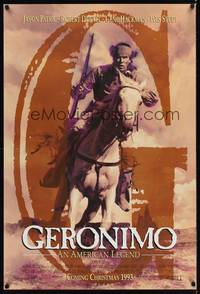5f231 GERONIMO advance DS 1sh '93 Walter Hill, great image of Native American Wes Studi on horse!