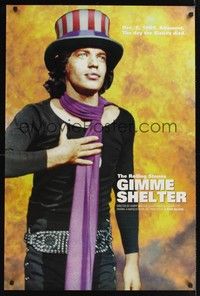 5f236 GIMME SHELTER 1sh R94 Rolling Stones, different image of Mick Jagger in Uncle Sam hat!
