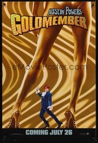 5f247 GOLDMEMBER foil title teaser DS 1sh '02 Mike Meyers as Austin Powers, sexy legs!