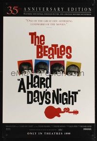 5f266 HARD DAY'S NIGHT advance 1sh R99 great image of The Beatles, rock & roll classic!