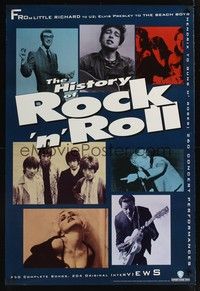 5f282 HISTORY OF ROCK 'N' ROLL video 1sh '95 Buddy Holly, Dylan, The Doors, The Who & Chuck Berry!
