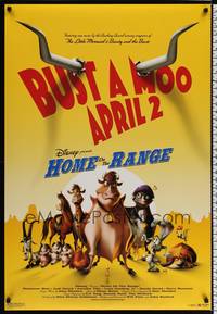 5f284 HOME ON THE RANGE advance DS 1sh '04 Disney cow farm animal western cartoon!