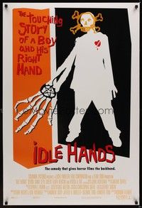 5f300 IDLE HANDS int'l DS 1sh '99 a touching story of a boy and his right hand, cool artwork!
