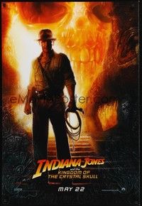 5f312 INDIANA JONES & THE KINGDOM OF THE CRYSTAL SKULL teaser DS 1sh '08 Spielberg, Harrison Ford!