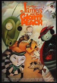 5f336 JAMES & THE GIANT PEACH 1sh '96 Walt Disney stop-motion fantasy cartoon, Smith art!