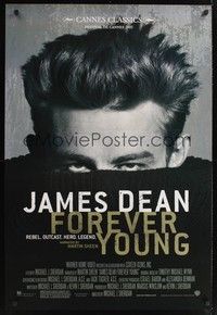 5f338 JAMES DEAN: FOREVER YOUNG DS video poster '05 Martin Sheen narrated, classic image of Dean!
