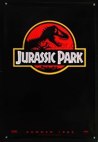 5f345 JURASSIC PARK teaser 1sh '93 Steven Spielberg, Richard Attenborough re-creates dinosaurs!
