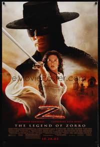 5f372 LEGEND OF ZORRO advance DS 1sh '05 Antonio Banderas is Zorro, sexy Catherine Zeta-Jones!