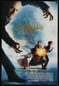 5f373 LEMONY SNICKET'S A SERIES OF UNFORTUNATE EVENTS advance DS 1sh '04 evil Jim Carrey!