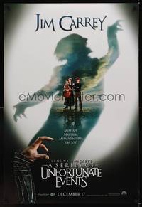 5f374 LEMONY SNICKET'S A SERIES OF UNFORTUNATE EVENTS teaser DS 1sh '04 creepy Jim Carrey!