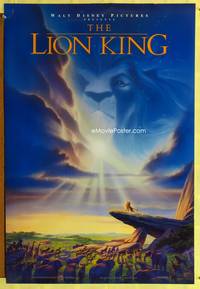 5f385 LION KING DS 1sh '94 classic Walt Disney Africa jungle cartoon!