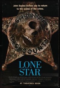 5f397 LONE STAR advance 1sh '96 John Sayles, cool image of skull in sheriff badge!