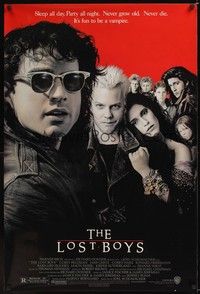 5f402 LOST BOYS 1sh '87 teen vampire Kiefer Sutherland, directed by Joel Schumacher!