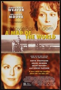 5f413 MAP OF THE WORLD 1sh '99 close-ups of Sigourney Weaver & Julianne Moore!