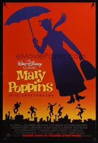 5f416 MARY POPPINS advance 1sh R94 Julie Andrews & Dick Van Dyke in Walt Disney's musical classic!