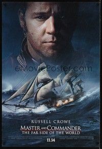5f419 MASTER & COMMANDER style A advance DS 1sh '03 Russell Crowe, Peter Weir!