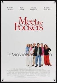 5f423 MEET THE FOCKERS DS 1sh '04 Robert De Niro, Ben Stiller, Dustin Hoffman, Barbra Streisand!
