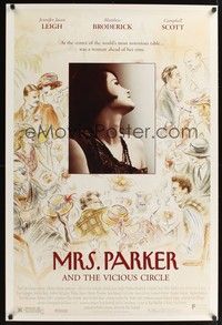 5f446 MRS. PARKER & THE VICIOUS CIRCLE 1sh '94 Jennifer Jason Leigh, great Selby art!