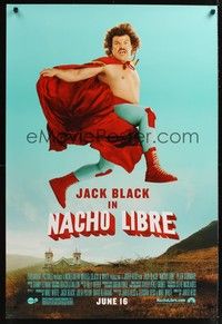 5f451 NACHO LIBRE advance DS 1sh '06 wacky image of Mexican luchador wrestler Jack Black!