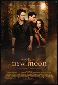 5f453 NEW MOON advance DS 1sh '09 Kristen Stewart, Robert Pattinson, Taylor Lautner!