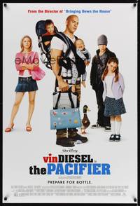5f468 PACIFIER int'l DS 1sh '05 wacky image of tough guy Vin Diesel as a babysitter!