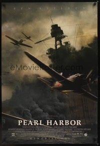 5f473 PEARL HARBOR advance DS 1sh '01 Ben Affleck, World War II fighter planes over battleship!