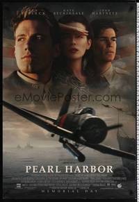 5f472 PEARL HARBOR advance DS 1sh '01 Ben Affleck, Kate Beckinsale + World War II fighter plane!
