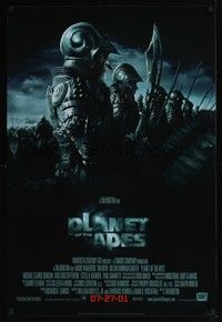 5f482 PLANET OF THE APES style B advance 1sh '01 Tim Burton, great image of huge ape army!