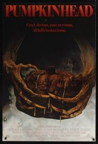 5f494 PUMPKINHEAD 1sh '87 directed by Stan Winston, Lance Henriksen, creepy horror image!