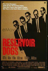 5f507 RESERVOIR DOGS 1sh '92 Quentin Tarantino, Harvey Keitel, Steve Buscemi, Chris Penn!