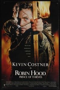5f516 ROBIN HOOD PRINCE OF THIEVES int'l 1sh '91 cool image of Kevin Costner w/flaming arrow!