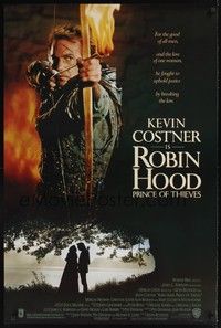 5f515 ROBIN HOOD PRINCE OF THIEVES DS 1sh '91 cool image of Kevin Costner, for the good of all men!