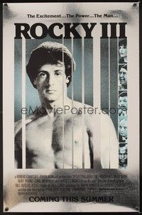 5f520 ROCKY III foil advance 1sh '82 great image of boxer & director Sylvester Stallone!