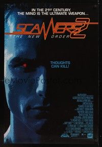 5f538 SCANNERS 2 video 1sh '91 The New Order, horror sequel!