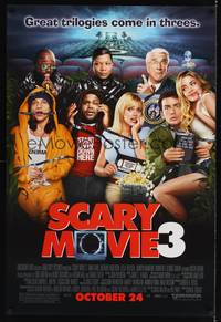 5f541 SCARY MOVIE 3 advance DS 1sh '03 wacky image of Anna Faris, Leslie Nielson, Charlie Sheen!